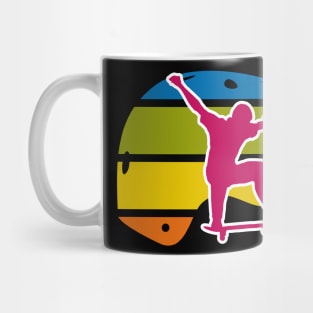 Colorful Retro Skateboard Helmet with Kickflip Mug